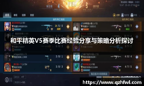 和平精英V5赛季比赛经验分享与策略分析探讨