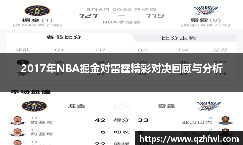 2017年NBA掘金对雷霆精彩对决回顾与分析